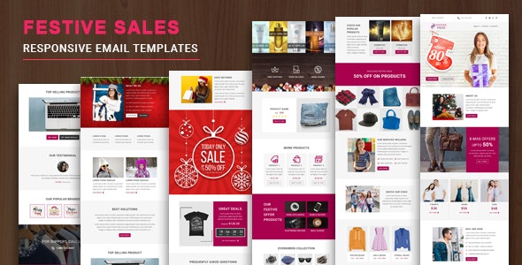 Festive Sales v1.0 - Responsive Email Template with Online StampReady & Mailchimp Editors