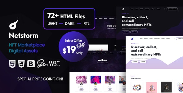 Netstorm v1.0 - NFT Marketplace HTML Template