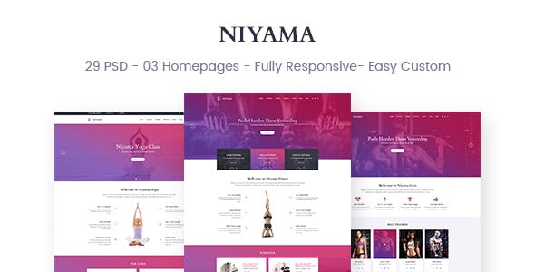 Niyam v1.0 - Multipurpose Yoga & Gym, Dance Psd Templates