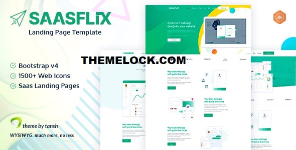 Saasflix v1.0 - SaaS Software Landing Page Template