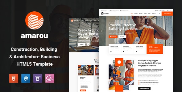 Amarou v1.0.0 - Construction and Building HTML5 Template
