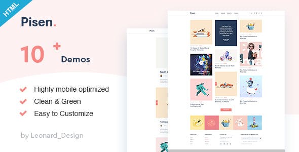 Pisend v1.0 - Minimalism Blog HTML5 Template