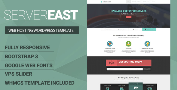 ServerEast v2.0.8 - VPS Hosting Wordpress Theme + WHMCS