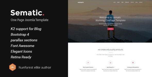 Sematic v2.0 - One Page Joomla Template
