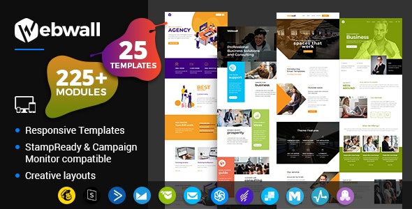 Webwall v2.0 - Business Responsive Email Template + StampReady & CampaignMonitor compatible files