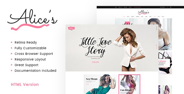 Alice's v1.0.1 - Lingerie Store HTML Template
