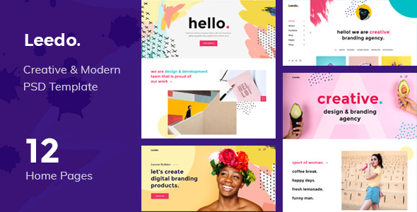 Leedo - Modern, Colorful & Creative Portfolio PSD Template