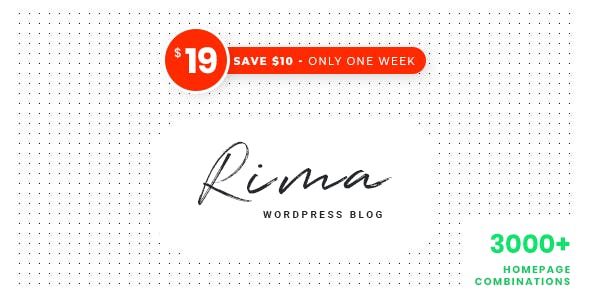 Rima v1.7.5 - Personal Blog WordPress Theme