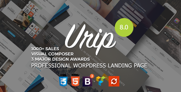 Urip v8.3 - Professional WordPress Landing Page