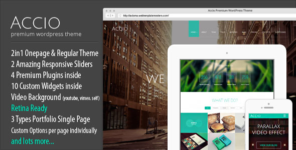 Accio v1.4.2 - One Page Parallax Responsive Theme