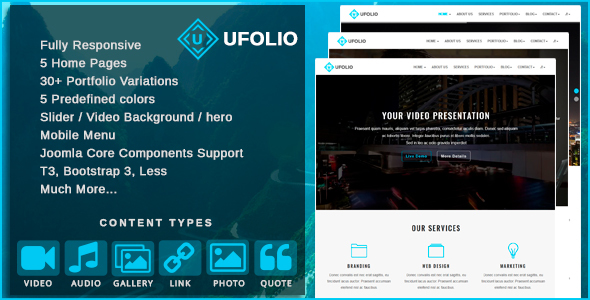 Download Ufolio v1.4 – Multipurpose & Portfolio Joomla Template | Free Nulled Scripts
