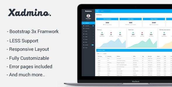 Xadmino v1.0 - Responsive Admin Template