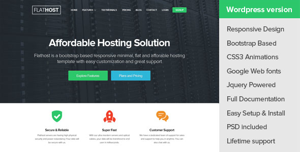 FlatHost v2.3 - WordPress Hosting Theme + WHMCS