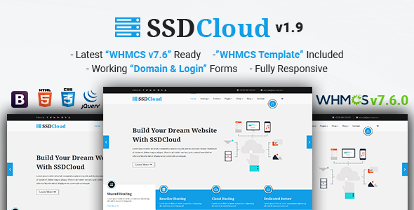 Download SSDCloud v1.9 – Multipurpose Hosting with WHMCS and Technology Business Template | Free Nulled Scripts