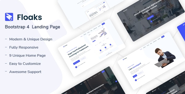 Floaks v1.0 - Responsive Landing Page Template
