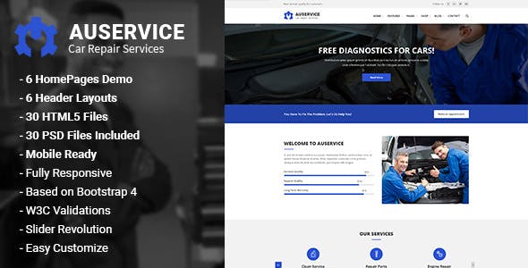 Auservice v1.0 - Auto Mechanic & Auto Repair HTML5 Template