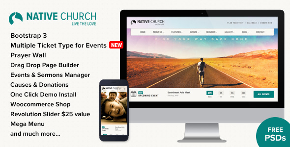 Download NativeChurch v2.9.9.3 – Multi Purpose WordPress Theme | Free Nulled Scripts
