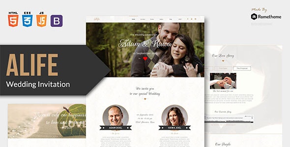 Alife v1.0 - Wedding Invitation HTML Template