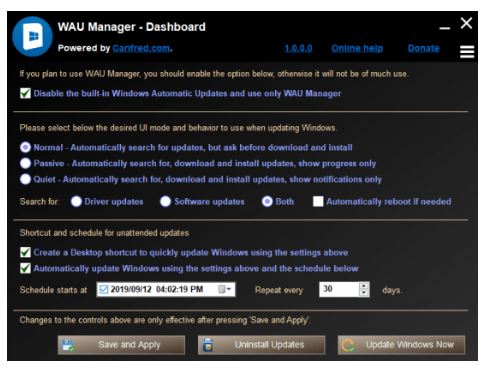 Download WAU Manager (Windows Automatic Updates) 3.8.5.0