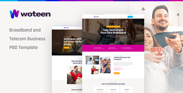Woteen - Broadband and Telecom Business PSD Template