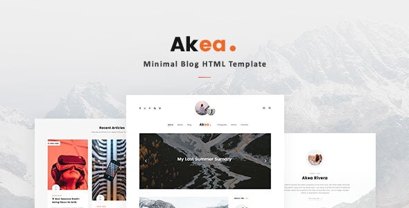 Akea v1.0 - Minimal Blog HTML Template
