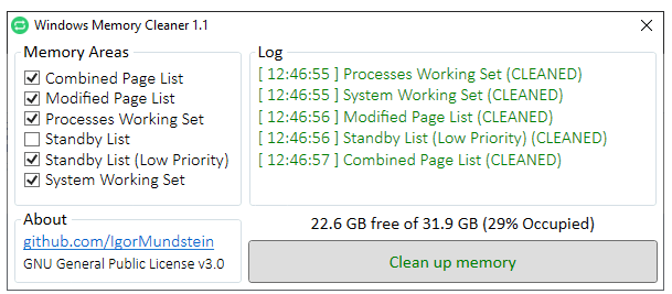 Download Windows Memory Cleaner 3.0.8 Portable
