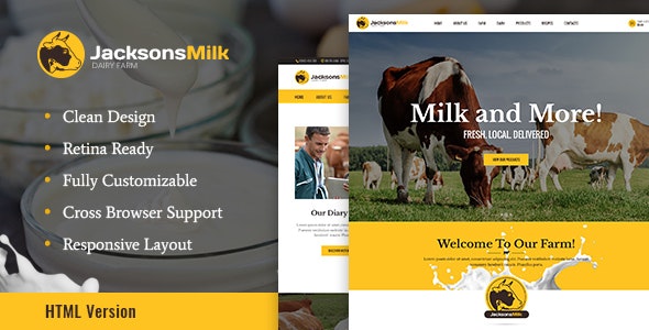 Dairy Farm & Eco Products HTML Template v1.0