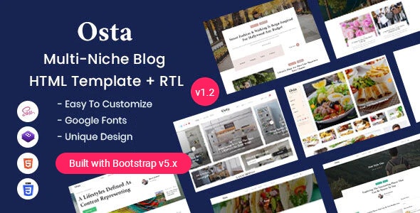 Osta v1.0 - Multi-Purpose Blog HTML Template