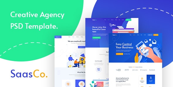 SassCo v1.0 - SaSS, App Landing Page & Startups PSD Template