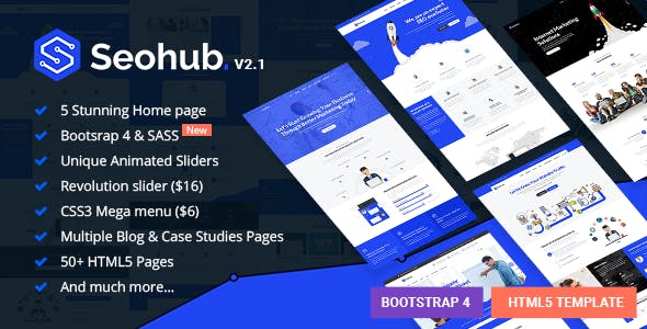 SEOhub v2.1 - SEO, Marketing, Social Media, Multipurpose HTML5 Template