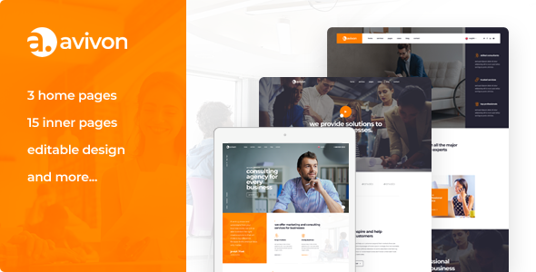 Avivon - Pure Business Consulting & Finance PSD Template