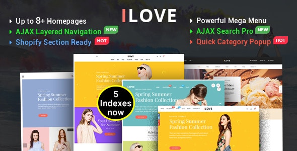 iLove - Highly Creative Responsive Shopify Theme (Sections Drag & Drop Ready)