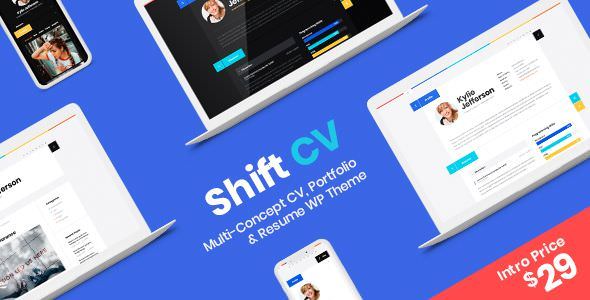 ShiftCV v3.0.0 - Blog  Resume  Portfolio  WordPress