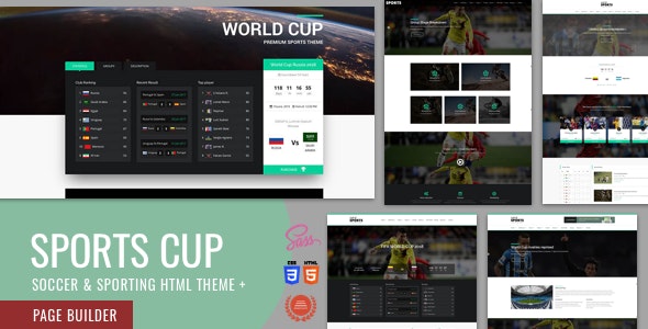 Sports Cup v4.0 - Soccer & Sporting Html Theme with Bootstrap 4 + Page Builder
