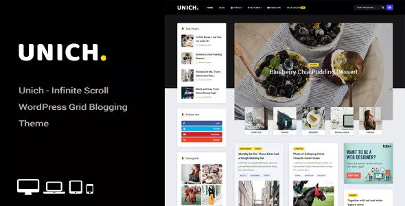 Unich v1.4 - Infinite Scroll Blogging Food Recipes