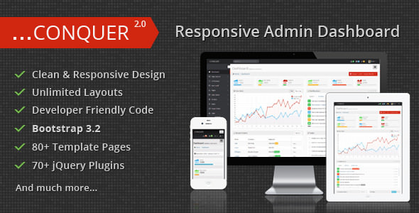 Conquer v2.0 - Responsive Admin Dashboard Template