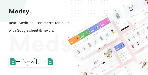 Medsy v1.5.0 - React Medicine Ecommerce Template with Google sheet & Next JS.