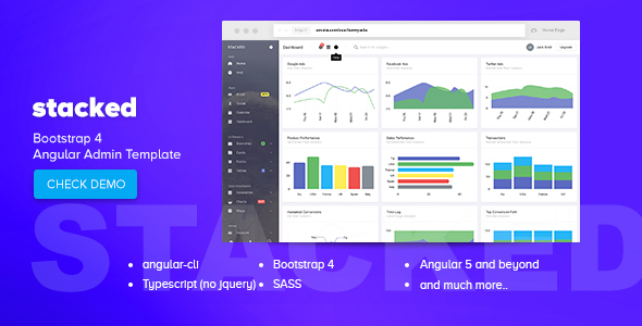 Stacked v1.1 - Bootstrap 4 Angular Admin Template