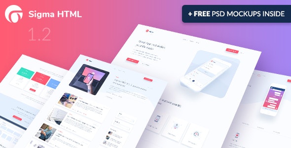 Sigma v1.2 - App Landing Page HTML Template