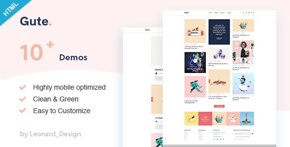 Gute v1.0 - Minimalist Blog HTML5 Template