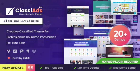 Classiads v5.5.3 - Classified Ads WordPress Theme