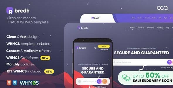 Bredh v1.7 - Multipurpose Web Hosting with WHMCS Template