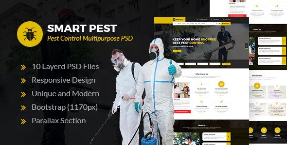 Smart Pest - Pest Control Multipurpose PSD Template