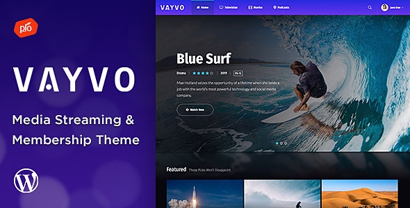 Vayvo v3.5 - Media Streaming & Membership Theme