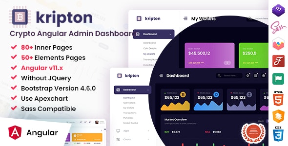 Kripton v3.0 - Crypto Admin Angular Dashboard Template