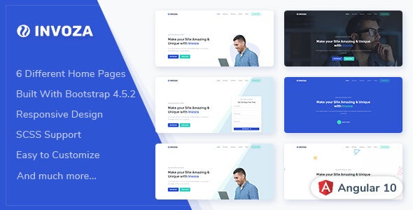 Invoza v1.0 - Angular 10 Landing Page Template