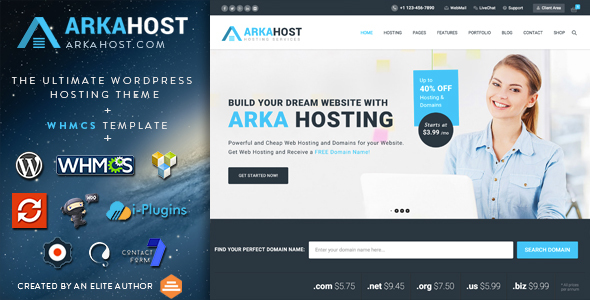 Arka Host v5.3 - WHMCS Hosting, Shop & Corporate Theme