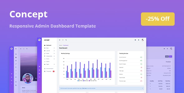 Concept v1.0.0 - Responsive Admin Dashboard Template