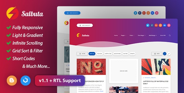Salbuta v1.1 - Blog & Personal Responsive Blogger Theme