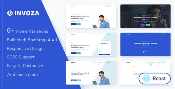 Invoza v1.0.0 - React Landing Page Template